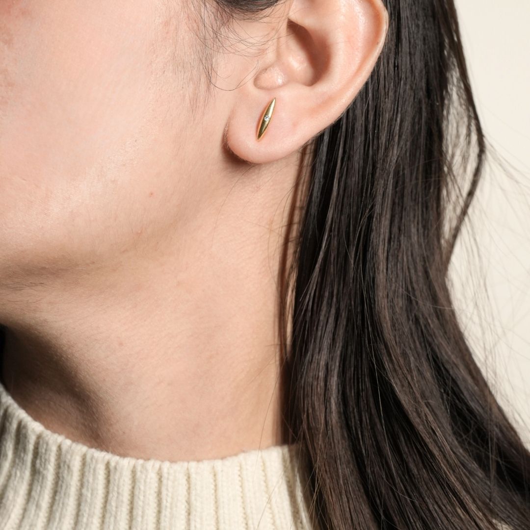 Gurutva earring with natural diamond gold 3